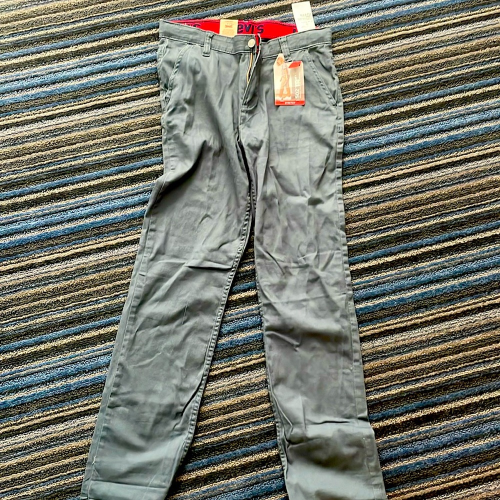 Gray chino stretch pants